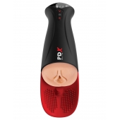 Телесный мастурбатор-вагина в черной колбе с вибрацией Fuck-O-Matic Pro XL - Pipedream - в Жуковском купить с доставкой