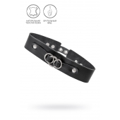 Черный чокер-ошейник со связанными кольцами на подложке - Pecado - купить с доставкой в Жуковском