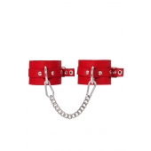 Красные мягкие кожаные оковы с люверсами - Pecado - купить с доставкой в Жуковском