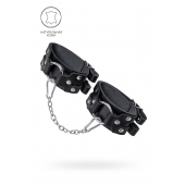 Черные кожаные оковы с двумя ремешками - Pecado - купить с доставкой в Жуковском