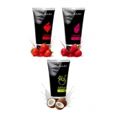 Набор из 3 съедобных лубрикантов JUJU (клубника, малина, кокос) - JuJu - купить с доставкой в Жуковском