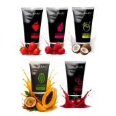 Набор из 5 съедобных лубрикантов JUJU (клубника, малина, тропические фрукты, вишня, кокос) - JuJu - купить с доставкой в Жуковском