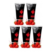 Набор из 5 съедобных лубрикантов JUJU со вкусом клубники - JuJu - купить с доставкой в Жуковском