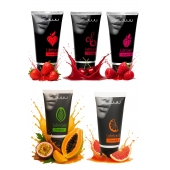 Набор из 5 съедобных лубрикантов JUJU (клубника, малина, тропические фрукты, вишня, грейпфрут) - JuJu - купить с доставкой в Жуковском