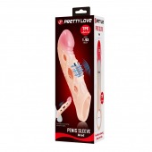 Телесная удлиняющая насадка с рельефом и вибрацией Brad - 21,3 см. - Baile - в Жуковском купить с доставкой