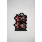 Черно-красные кожаные наручники с бантиками - Crazy Handmade - купить с доставкой в Жуковском