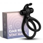 Черное эрекционное виброкольцо с подхватом мошонки Stay Hard - Boys of Toys - в Жуковском купить с доставкой