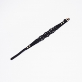 Черный ажурный чокер с золотистой фурнитурой - Crazy Handmade - купить с доставкой в Жуковском