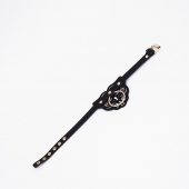 Черный чокер с клепками и золотистой фурнитурой - Crazy Handmade - купить с доставкой в Жуковском