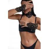 Фигурный набор для БДСМ-игр с узорами и золотистой фурнитурой - Crazy Handmade - купить с доставкой в Жуковском