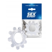 Прозрачное эрекционное кольцо со стимулирующими шариками - Sex Expert - в Жуковском купить с доставкой