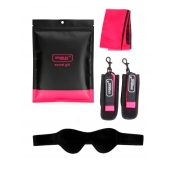 Черно-розовый эротический набор: маска, наручники и повязка - Erokay - купить с доставкой в Жуковском