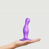 Фиолетовая насадка Strap-On-Me Dildo Plug Curvy size S - Strap-on-me - купить с доставкой в Жуковском