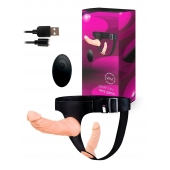 Женский страпон с 2 насадками, вибрацией и пультом ДУ - Erowoman-Eroman - купить с доставкой в Жуковском