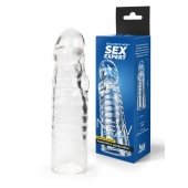Прозрачная закрытая насадка на член - 15 см. - Sex Expert - в Жуковском купить с доставкой