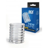 Прозрачная сквозная насадка на пенис с ребрышками - Sex Expert - в Жуковском купить с доставкой