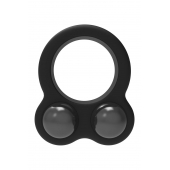 Черное эрекционное кольцо с утяжелителями Cockring Dual Weight - Dream Toys - в Жуковском купить с доставкой