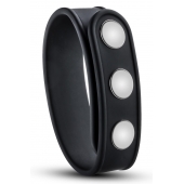 Черное эрекционное кольцо на кнопках - Blush Novelties - в Жуковском купить с доставкой