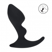 Черная анальная пробка для массажа простаты Double Ripple Silicone Prostate Massager - Shots Media BV - в Жуковском купить с доставкой