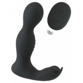 Черная анальная пробка с вибрацией, вращением и пультом ДУ RC Butt Plug with 2 Functions - Orion - в Жуковском купить с доставкой