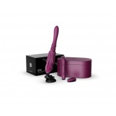 Фиолетовая секс-машина с функцией нагрева, насадками и присоской Sesh - Zalo - купить с доставкой в Жуковском