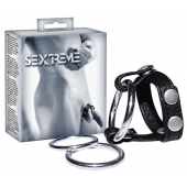 Подхват для мошонки с 3 съемными эрекционными кольцами Leder-Riemen - Orion - в Жуковском купить с доставкой