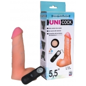 Фаллическая насадка Харнесс UNICOCK 5,5  с вибрацией - 17 см. - LOVETOY (А-Полимер) - купить с доставкой в Жуковском