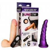 Вибрострапон с двумя насадками UniStrap - 18 и 18 см. - LOVETOY (А-Полимер) - купить с доставкой в Жуковском