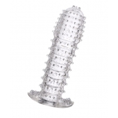 Гелевая прозрачная насадка c шипами - 12 см. - Toyfa Basic - в Жуковском купить с доставкой