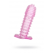 Гелевая розовая насадка с шипами - 12 см. - Toyfa Basic - в Жуковском купить с доставкой