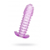 Гелевая фиолетовая насадка с шипами - 12 см. - Toyfa Basic - в Жуковском купить с доставкой