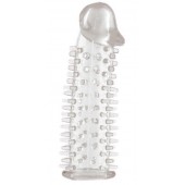 Прозрачная насадка на половой член с закрытой головкой и шипами - 12,5 см. - Toyfa Basic - в Жуковском купить с доставкой