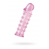 Гелевая розовая насадка на фаллос с шипами - 12 см. - Toyfa Basic - в Жуковском купить с доставкой