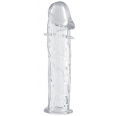 Гладкая прозрачная насадка с усиками под головкой - 12,5 см. - Toyfa Basic - в Жуковском купить с доставкой