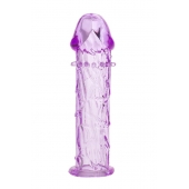 Гладкая фиолетовая насадка с усиками под головкой - 12,5 см. - Toyfa Basic - в Жуковском купить с доставкой