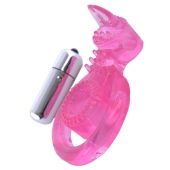 Розовая вибронасадка со стимулятор клитора   Язычок - Toyfa Basic - в Жуковском купить с доставкой