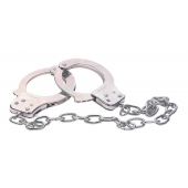 Наручники из металла с длинной цепочкой CHROME HANDCUFFS METAL HANDCUFFS W. KEY - NMC - купить с доставкой в Жуковском