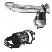 Утяжка на пенис и мошонку Cock Ring With 1.5  Ball Stretcher And Optional Weight Ring - BlueLine - купить с доставкой в Жуковском