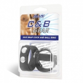 Утяжка на пенис с клёпками Duo Snap Cock And Ball Ring - BlueLine - купить с доставкой в Жуковском
