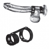 Утяжка на пенис с клёпками Duo Snap Cock And Ball Ring - BlueLine - купить с доставкой в Жуковском