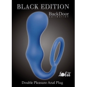 Синее эрекционное кольцо с анальной пробкой Double Pleasure Anal Plug - Lola Games - в Жуковском купить с доставкой