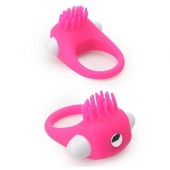 Розовое эрекционное кольцо с щеточкой LIT-UP SILICONE STIMU RING 5 - Dream Toys - в Жуковском купить с доставкой
