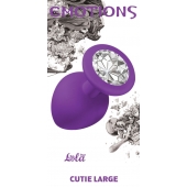 Большая фиолетовая анальная пробка Emotions Cutie Large с прозрачным кристаллом - 10 см. - Lola Games - купить с доставкой в Жуковском