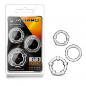 Набор из 3 прозрачных эрекционных колец Stay Hard Beaded Cockrings - Blush Novelties - в Жуковском купить с доставкой