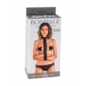 Ошейник с длинной лентой и наручниками Strap Bondage Kit Plus Size - Lola Games - купить с доставкой в Жуковском