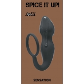 Серое эрекционное кольцо Sensation с анальным стимулятором - Lola Games - в Жуковском купить с доставкой