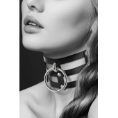 Чёрный тройной чокер с большим кольцом - Bijoux Pour Toi - купить с доставкой в Жуковском