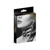 Чёрный тройной чокер с большим кольцом - Bijoux Pour Toi - купить с доставкой в Жуковском