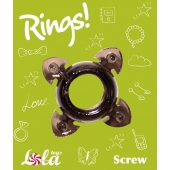 Чёрное эрекционное кольцо Rings Screw - Lola Games - в Жуковском купить с доставкой