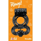 Чёрное эрекционное кольцо Rings Treadle с подхватом - Lola Games - в Жуковском купить с доставкой